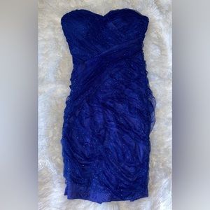 City Triangles Strapless Navy Blue glitter mini dress - Size S